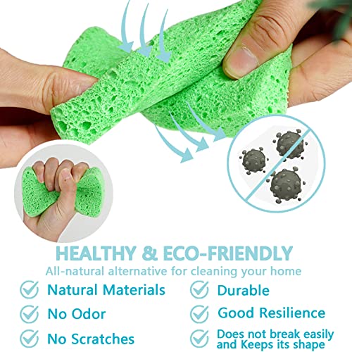 Image of Kitchen Cleaning Sponges, 6 Pack Heavy Duty Scrub Sponges Cleans Fast Non-Scratch Sponge for Washing Dishes and Cleaning Kitchen (Dark Green)