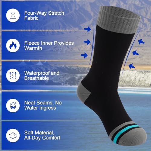 BBXWANG Unisex Calcetines Impermeables (FR/ES, Letras, L, Regular, Regular, Gris Negro) - imagen 5