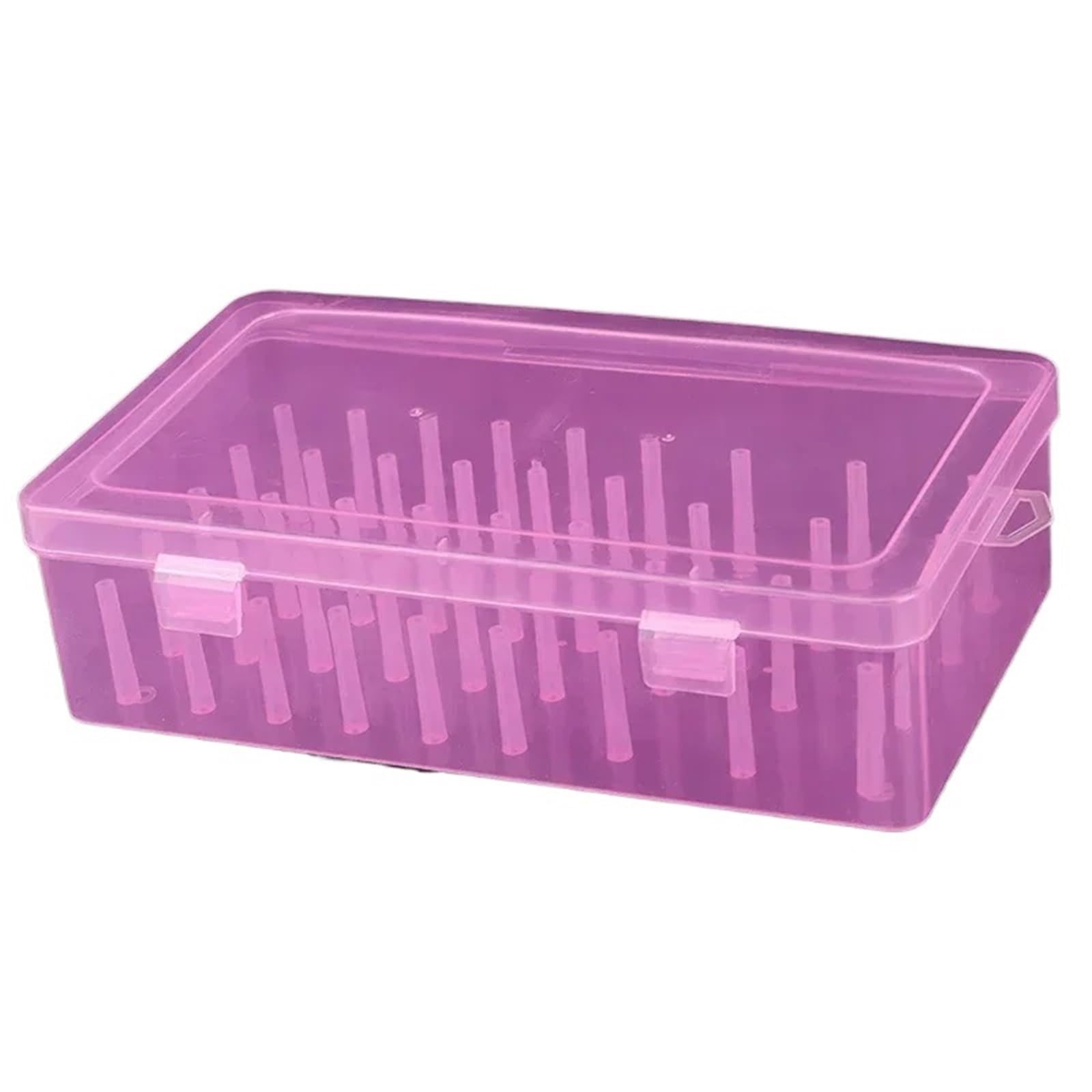 Sewing Thread Box 42 Pieces Spools Bobbin Carrying Case Container Holder Craft Spool Organizing for Home(Pink)