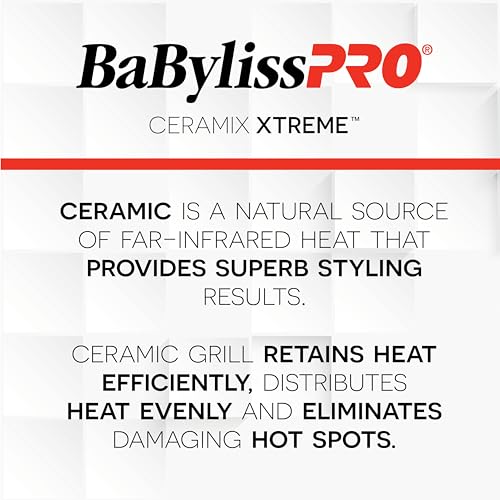 BaBylissPRO Ceramix Xtreme Ceramic Travel Hairdryer, Red, 1 Count