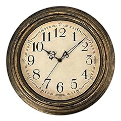 Plumeet Small Retro Wall Clock, 10 '' Non Ticking Classic Silent Vintage Wall Clocks Decorative