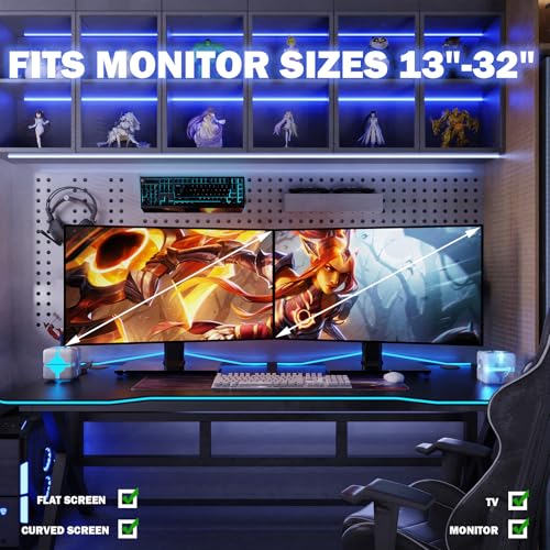2 Pack Single LCD Computer Monitor Free-Standing Desk Stand Riser for 13 inch to 32 inch Screen with Swivel, Height Adjustable, Rotation, Holds One (1) Screen up to 77Lbs(HT05B-201) - Thumbnail 7