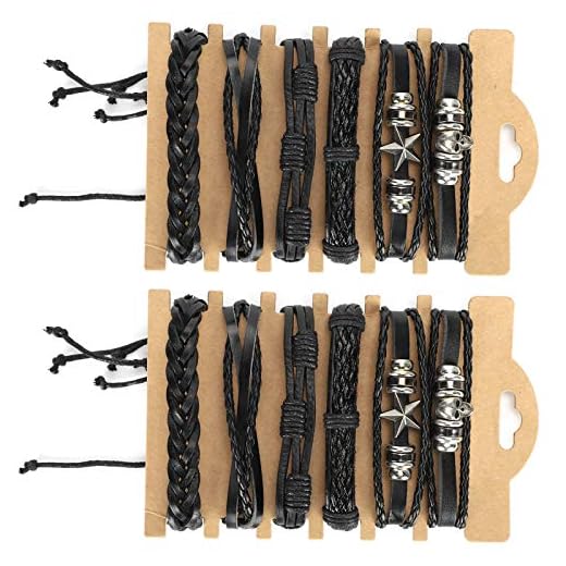 12st Mens armband, PU läder rostfritt stål graverade armband gåvor med rostfritt stål lås herr rostfritt stål armband