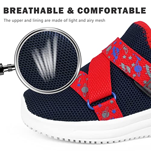 SKYWHEEL Little Boys Athletic Shoes Cushioning Running Anti-Slip Shoes Little Kids Slip on Sneakers Size 11 Red Navy4