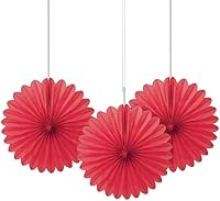 Vista 8 de Abanicos de papel de seda colgantes amarillo girasol – 6 pulgadas, 3 unidades – perfectos para fiestas y decoración del hogar