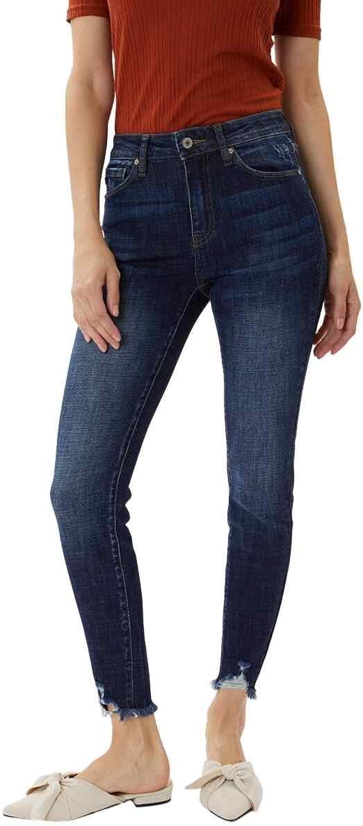 Kan Can Jeans Alyssa High-Rise Dark Wash Distressed Ankle Skinny Jeans (9/28) - Image 2