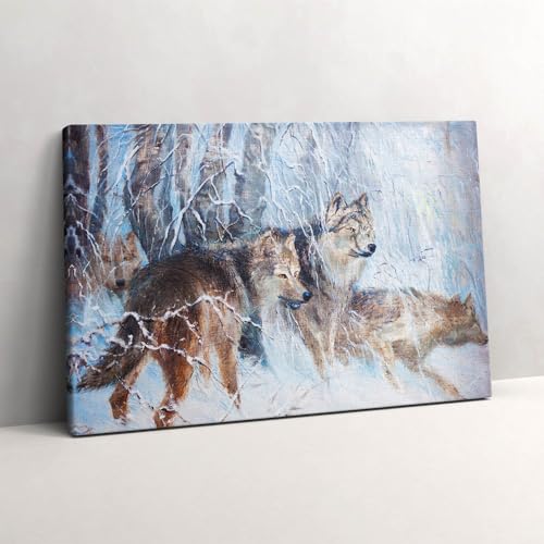 Dessin de loups Wallfluent pour habiller un mur vide avec un grand tableau moderne