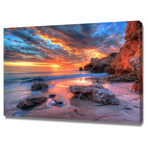 Art tableaux decoration murale photo WODJEM paysage de bord de mer moderne toile 60x80