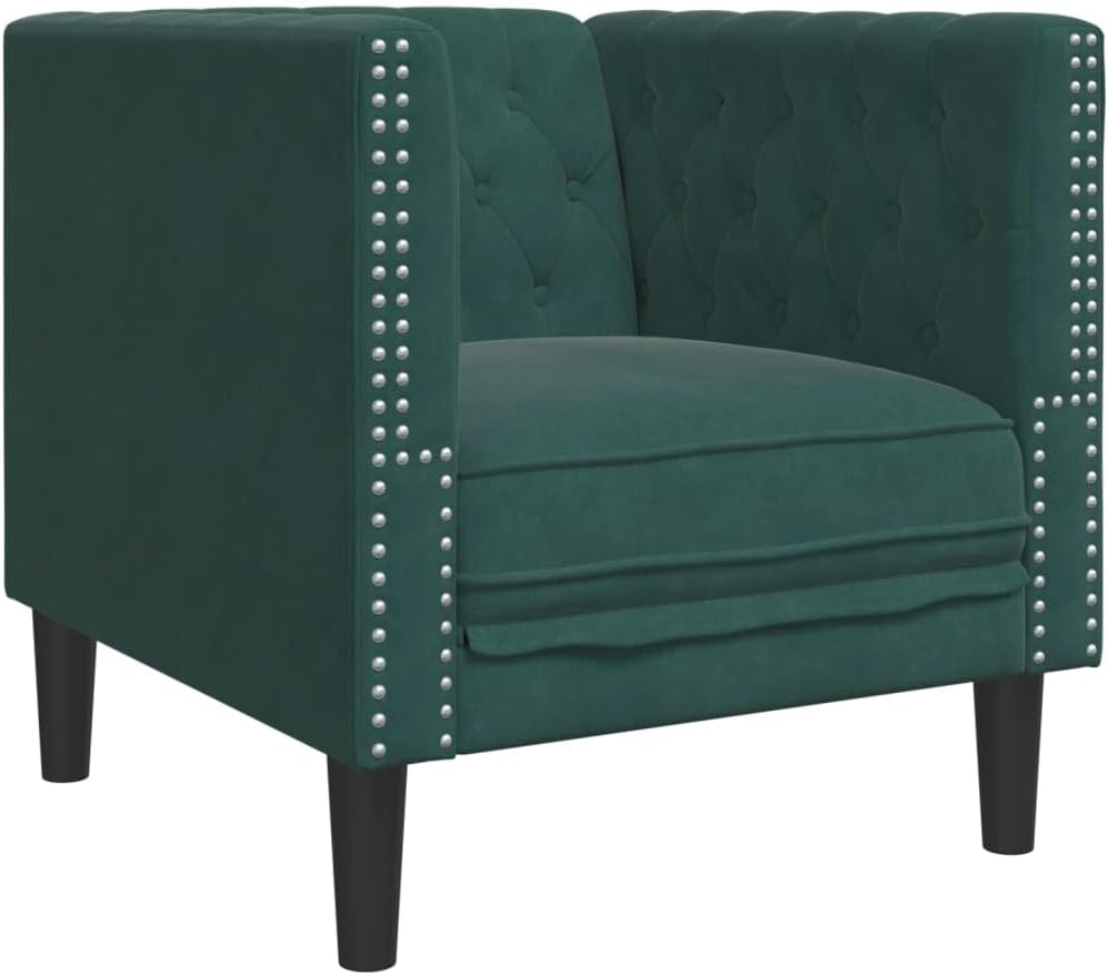 Chesterfield Sofa Chair Dark Green Living Room Furniture