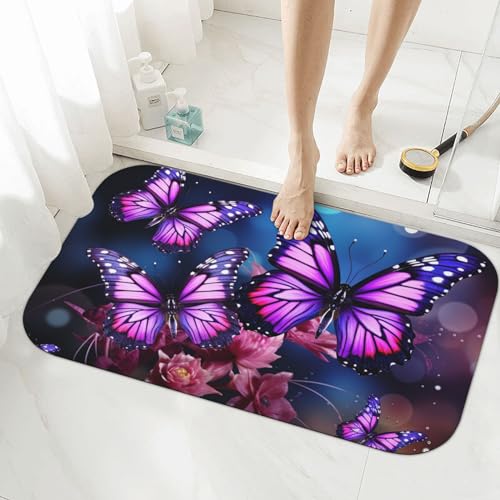 Tapis de sol de salle de bain à séchage rapide style papillon