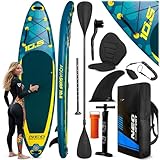 Neo-Sport Stand Up Paddling Board Aquasurf 10.6 - Allround SUP Board Set für Anfänger und Freizeit - 320 x 84 x 15 cm - bis 140 kg - mit Paddel, Pumpe, Leash und Rucksack