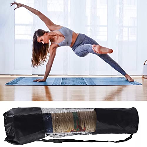 JEOPKO Large Yoga Pilates Mat Bag, 30cmx90cmyoga mat Bag, Portable Oxford Cloth Yoga Mat Mesh Bag Yoga Mat Storage Bags, Black Yoga Bag Fit Most Mat Size, Extra Wide, Adjustable Strap, Easy Access. - Image 5