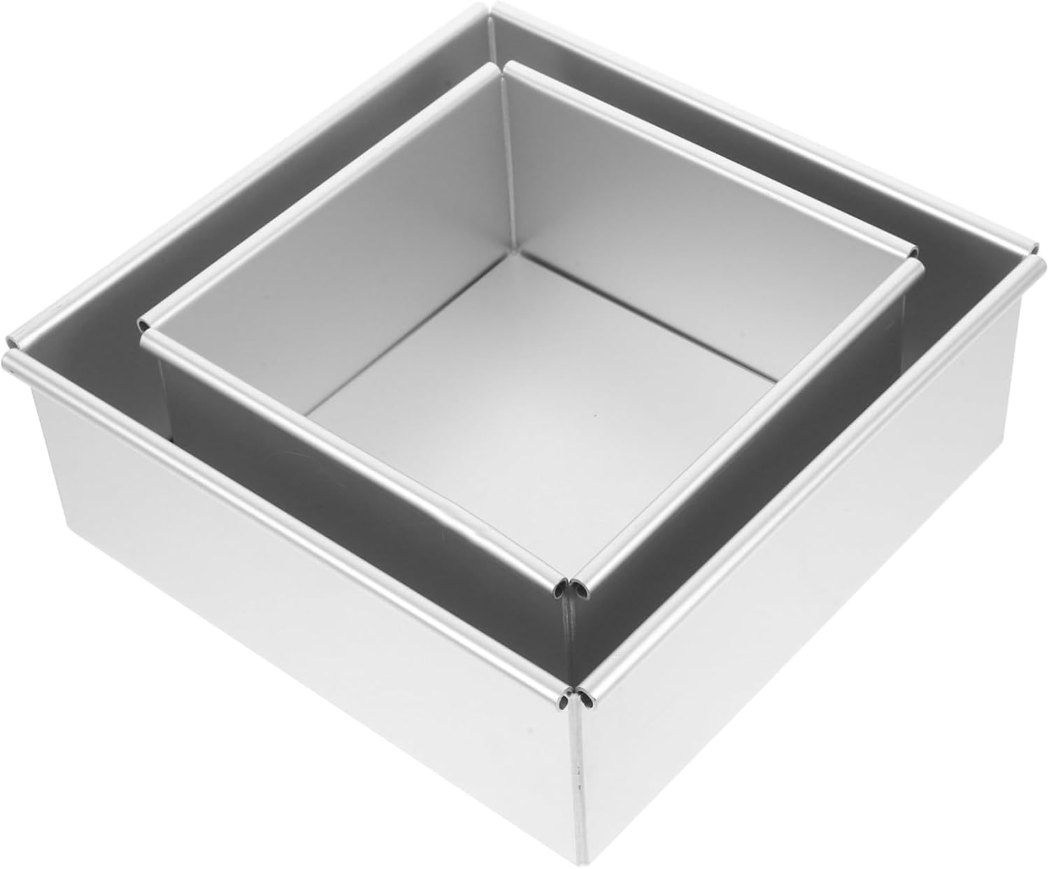 Garneck 2pcs Alloy Non-stick Square Cake Mold Removable Bottom for Easy Clean for Chiffon Mousse Cakes Oven Safe