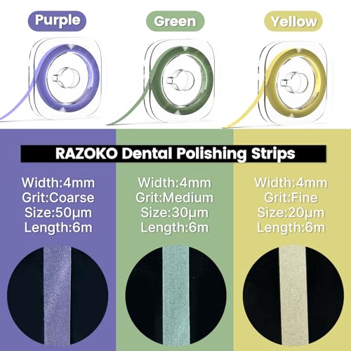razoko dental polishing strips tooth file 3-variant set for dental sanding strips personalized care dental abrasive stripsdental sandpaper oral care grinding cleaning tool