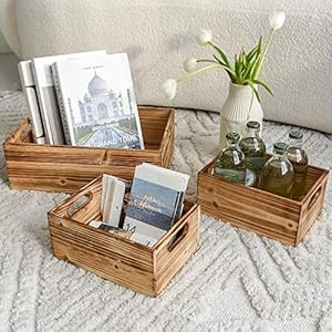 Wooden Crates with Handles for Display,Home Organizer, wooden crate set for Pantry organizer Storage, Closet, Arts & Crafts,decorative box, Wood Rustic Decor Farmhouse Boxes,storage boxset of 3 Brown Wooden Crates with Handles for DisplayHome Organizer wooden crate set for Pantry organizer Storage Closet Arts Craftsdecorative box Wood Rustic Decor Farmhouse Boxesstorage boxset of 3 Brown