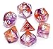 HD Polyhedral Dice DND Game Dice Set for Dungeons and Dragons(D&D) Pathfinder Roleplaying Game RPG MTG Table Game,Board Games Purple & Orange Transparent Dice Set with Dice Pouch