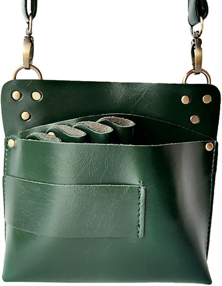 Barber PU Leather Waist Pouch, Professional Hairdressing Tools Storage Holster with Belt,Hair Salon Scissor Bag