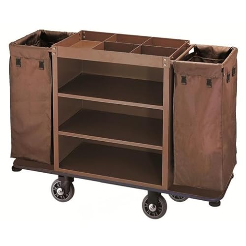 JOSOGO Industrial Cleaning Cart, Multi-Purpose Commercial Janitorial Trolley with Locking for Hotel, Mall, School Facility Maintenance