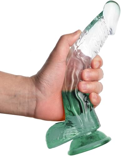 Miniatura 7 de FST Consolador realista de eje curvado, estimulación del punto G, pene con fuertes testículos de succión y diseño de venas para estimulación sexual