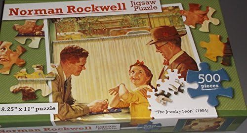Norman Rockwell Jigsaw Puzzle - The Jewelry Shop - 500 Pieces 18.25 inches x 11 inches