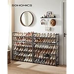SONGMICS Shoe Rack, 12-Tier Shoe Organizer, Metal Shoe Storage for Garage, Entryway, Set of 2 6-Tier Stackable Shoe Shelf, with Adjustable Flat or Angled Shelves, Holds 48-60 Pairs, Black ULMR12B - Image 3