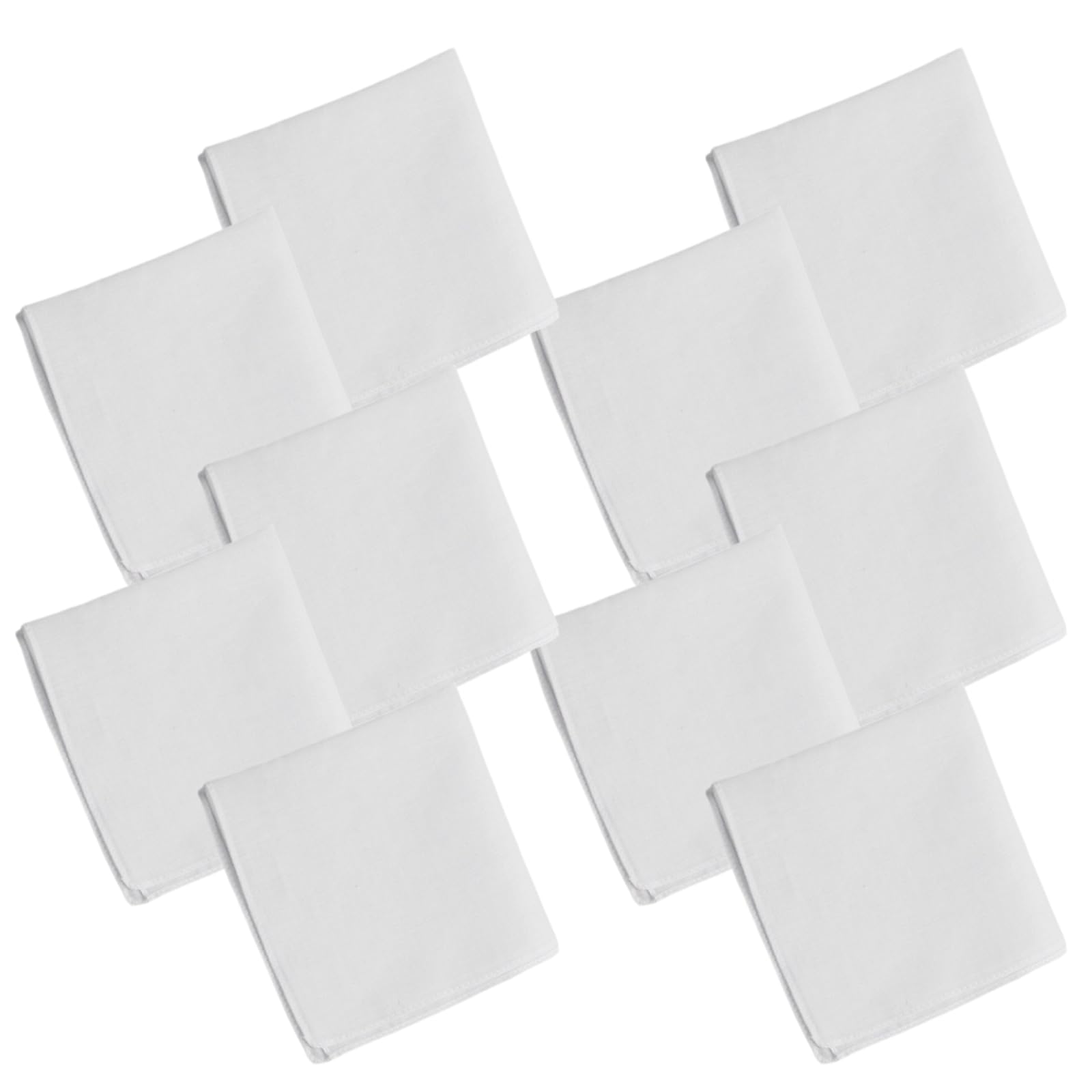Elnwnnkc Handkerchiefs Pack of 10 Soft and Durability Cotton Fabric Hankies Water Absorption Sensitive Skin Hankies