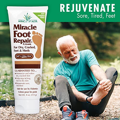 Miracle Foot Repair Cream 2-Pack 4 Ounce, Fast Relief For Dry, Cracked, Itchy Feet Heels, Moisturizes Softens, Helps Athlete's Foot, Diabetic-Safe, Restores Comfort Ingrown Toenail Solution, Stop Odors #TOP2