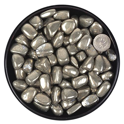 Image of 1 /2LB Large Pyrite Tumbled Stone Specimen Collection Pocket Worry Healing Crystal
