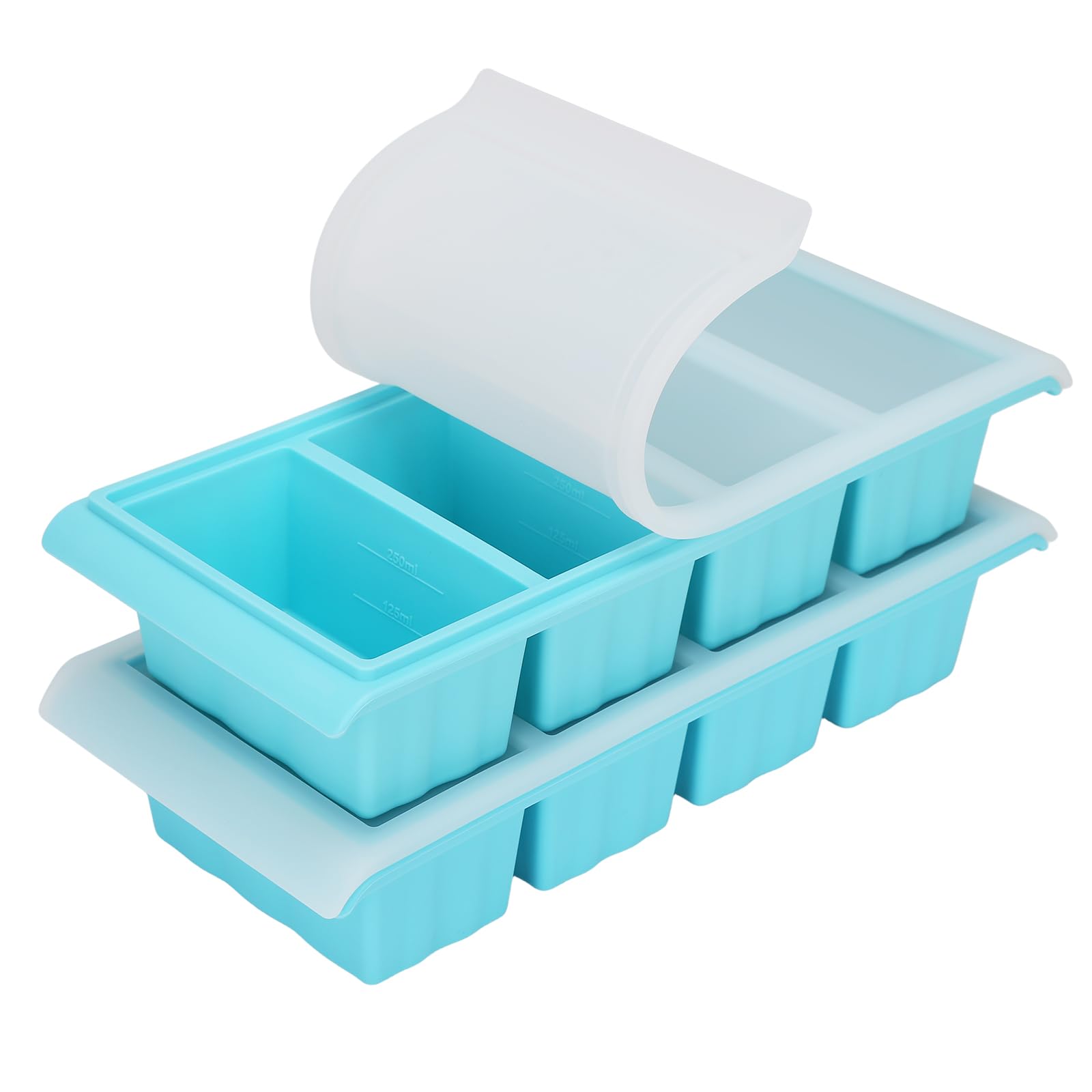 KMFYMPT 2 Pack Silicone Freezer Moulds, Silicone Freezer Tray with Lid