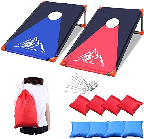 Cornhole Toss Game Cornhole Set Portable Outdoor With Framed & 8 Bean Bags & Carrying Bag For Kids, Backyard, Lawn, Beach 2-In-1 Camping Game Set By Nzqxjxz #TOP30