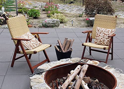 Achla Designs 125-8002 Folding Dining Arms, Polyweave Chair, Oiled Finish #TOP3