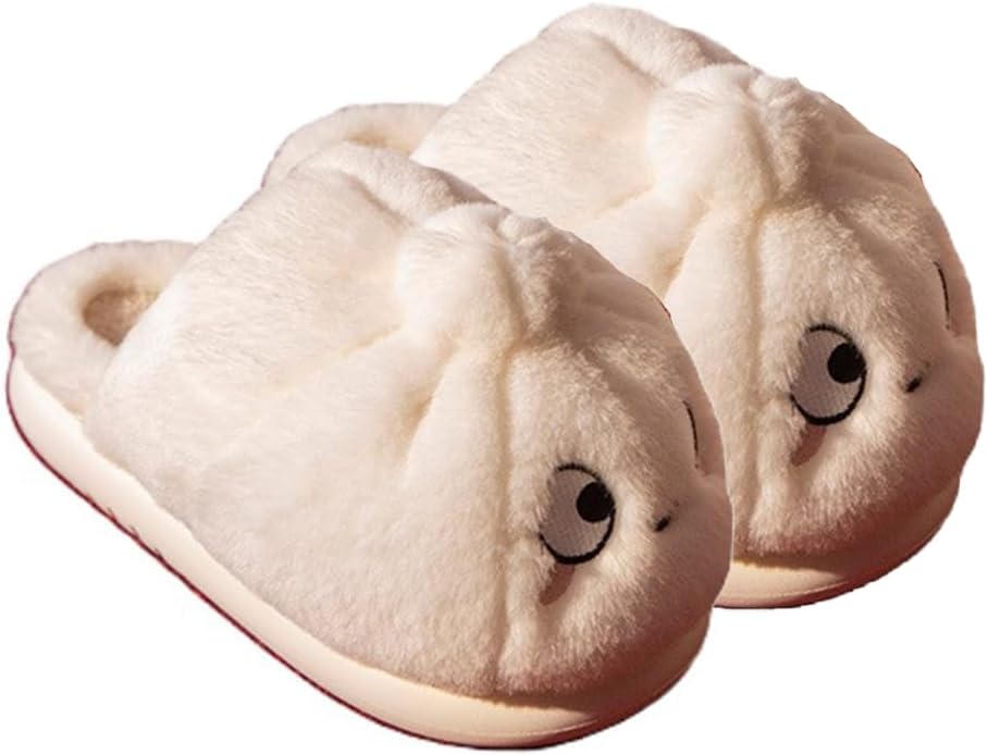 Funny Food Shape Plush Slippers for Women Men Novelty Cute Fuzzy House Slides Warm Shoes Thick Sole Sandals Indoor Outdoor