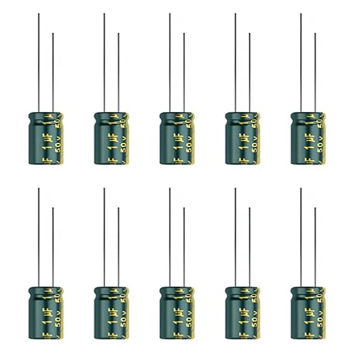 10 Pieces of 50V 1UF capacitors High Frequency Aluminum electrolytic capacitors for TVs, LCD Monitors, Welding Machines, etc.