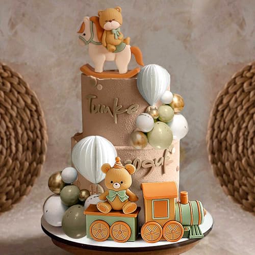 Ours vert sauge décoration de gâteau stable et légère pour anniversaire