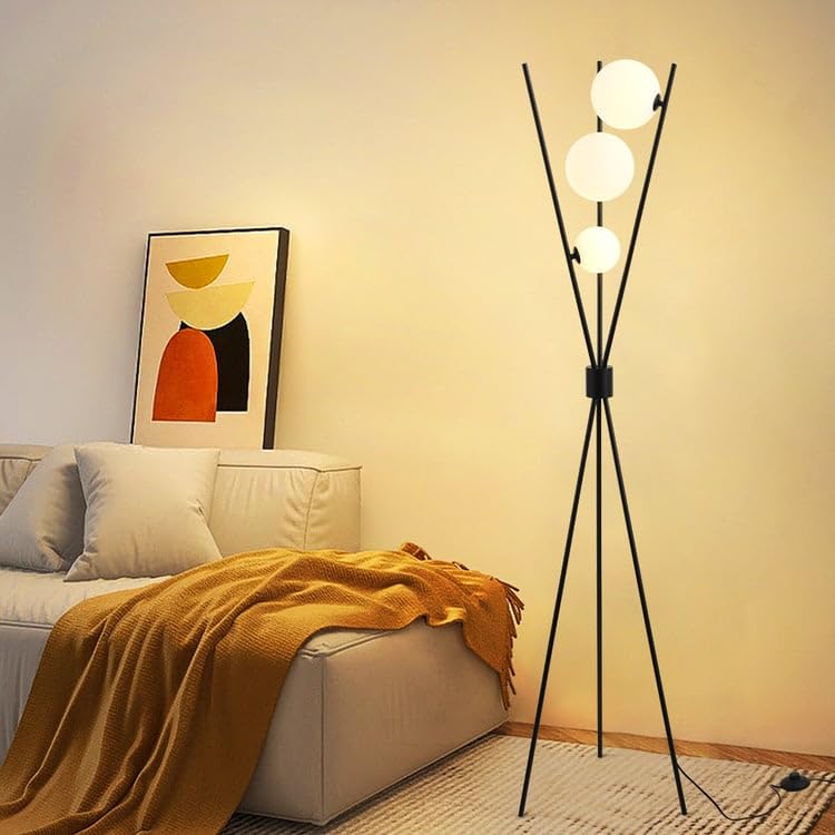 dim & dense 3 Light Globe Floor Lamp, Modern Metal Standing Lamp ...