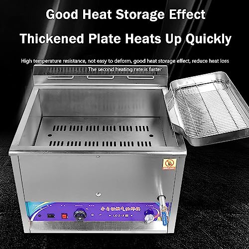 Fritteuse, LPG-Friteuse aus Edelstahl, Fettfritteuse aus Edelstahl mit herausnehmbarem Korb, manuelle Temperatureinstellung für gewerbliche Küchengeräte in Restaurants und Privathaushalten ( – Bild 7