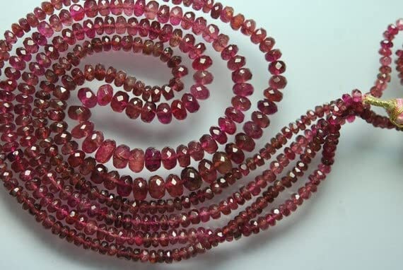 Tourmaline rose en perles rondelles de 3-6mm pour fabriquer des colliers et bracelets artisanaux