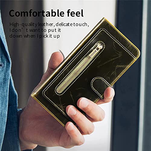 Étui pour iPhone 13 Pro cuir véritable fermeture éclair vert - 3
