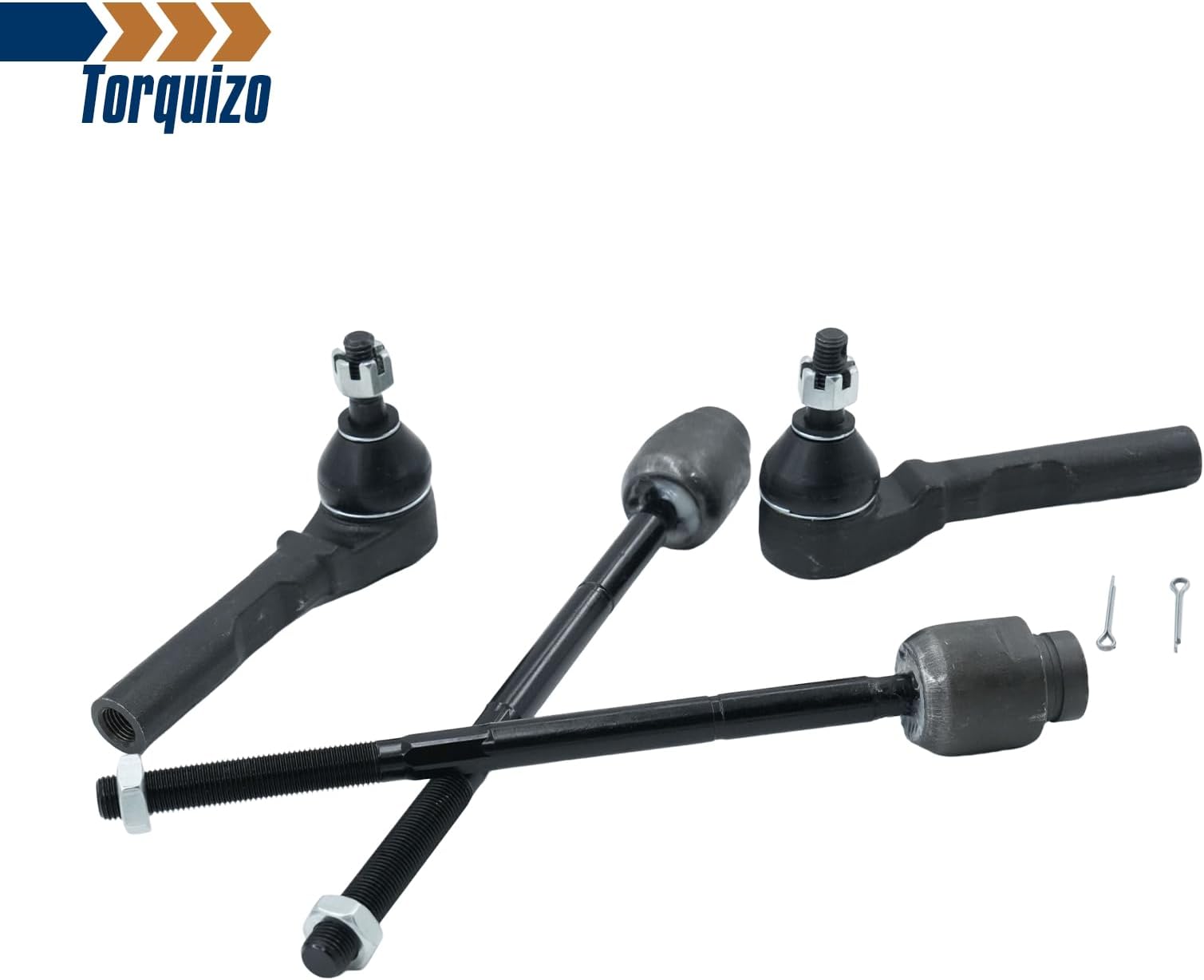 Front Inner & Outer Tie Rod End Complete Kit Set of 4 for Chevrolet Malibu 2004-2012, Saturn Aura 2007-2009, Pontiac G6 2005-2010