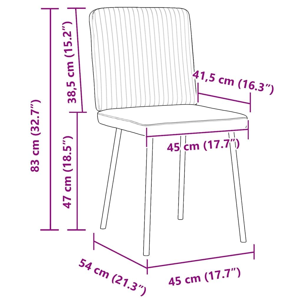 Set di 2 sedie da pranzo in velluto grigio chiaro