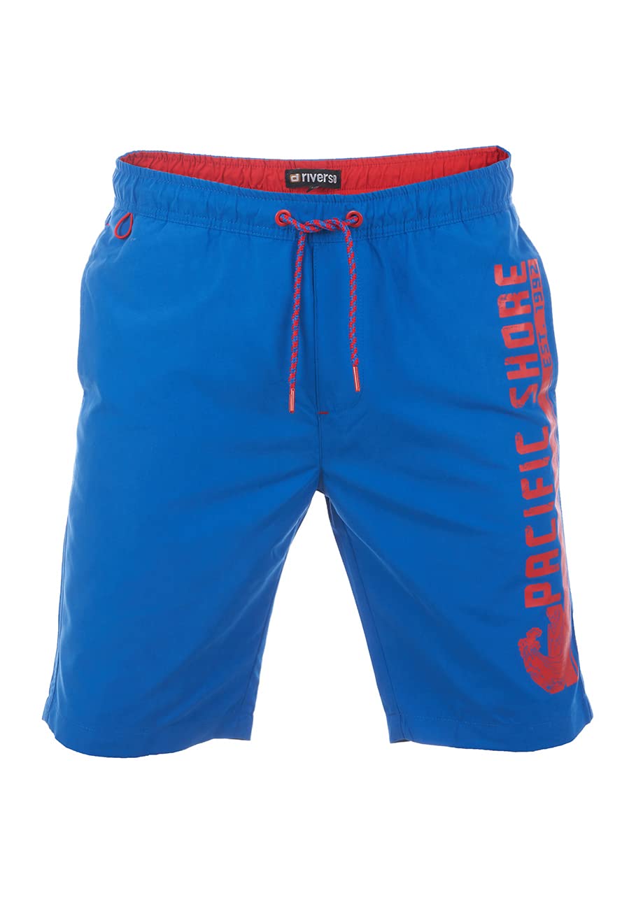 riverso RIVJannik - Costume da bagno da uomo, vestibilità regolare, pantaloncini da nuoto, pantaloncini corti con stampa, elastico in vita, nero, blu, rosso, verde, arancione, S, M, L, XL, XXL, 3XL,
