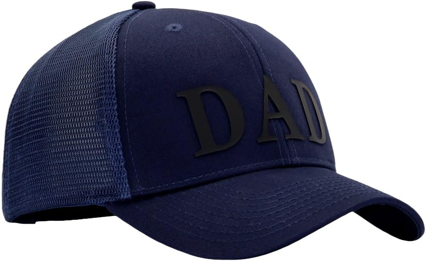 Image of Father's Day 3D DAD PVC Patch Hats, Dad Birthday or Festival Trucker Hat, Fits OSFM&XXL Head, Gifts for Husband Daddy Grandpa