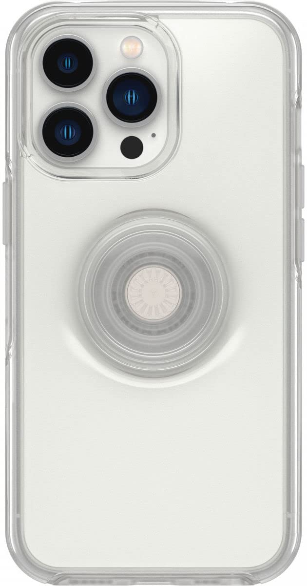 OtterBox Cover per iPhone 13 PRO Otter+Pop, Resistente a Shock e Cadute; Cover con PopGrip PopSockets, Testata 3X vs Le Norme Anti Caduta Mil-Std 810G, Trasparente