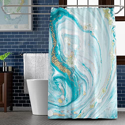 Rideau douche imprimé de marbre doré chic KnSam en polyester 150x200