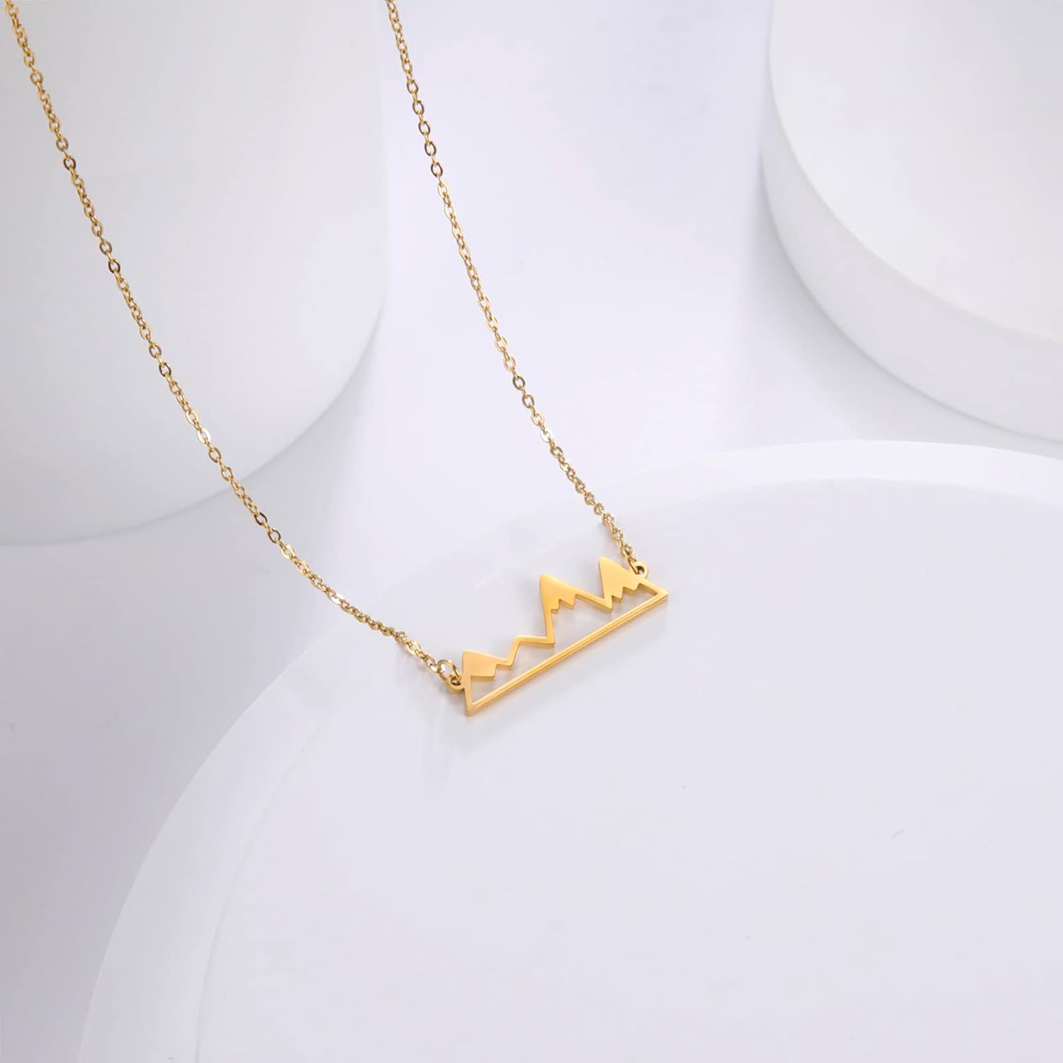 UNIFT Mountain Necklace for Women Stainless Steel Hollow Out Mountain Pendant Necklace Nature Jewelry Gift for Outdoor Lovers image 5