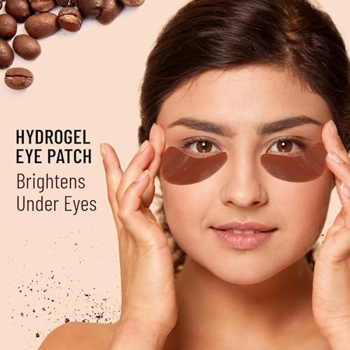 Image of Under Eye Patches with Green Tea & Collagen for Puffy Eyes, Hydrogel under eye patches with instant cooling serum - 30 Pairs [COFFEE]