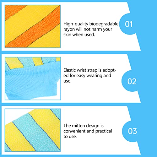 FOMIYES 4 pçs luvas de banho macias toalhas de banho luvas de banho esfregador de corpo banho, massa
