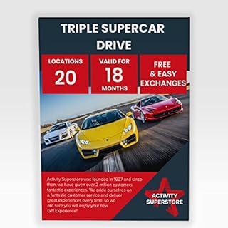 Activity Superstore Triple Supercar Drive Gift Experience Voucher - Choose from 20 Amazing Tracks Nationwide