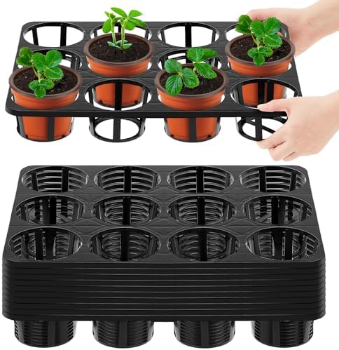 Vercraft black 12 cell nursery planter trays for round nursery pots
