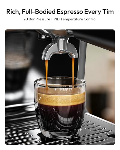 Image of EUHOMY Espresso Machine with Grinder, 20 Bar Coffee Maker with Milk Frother Steam Wand, Professional Expresso Coffee Machines with Removable Water Tank, Latte & Cappuccino Machine for Home Barista